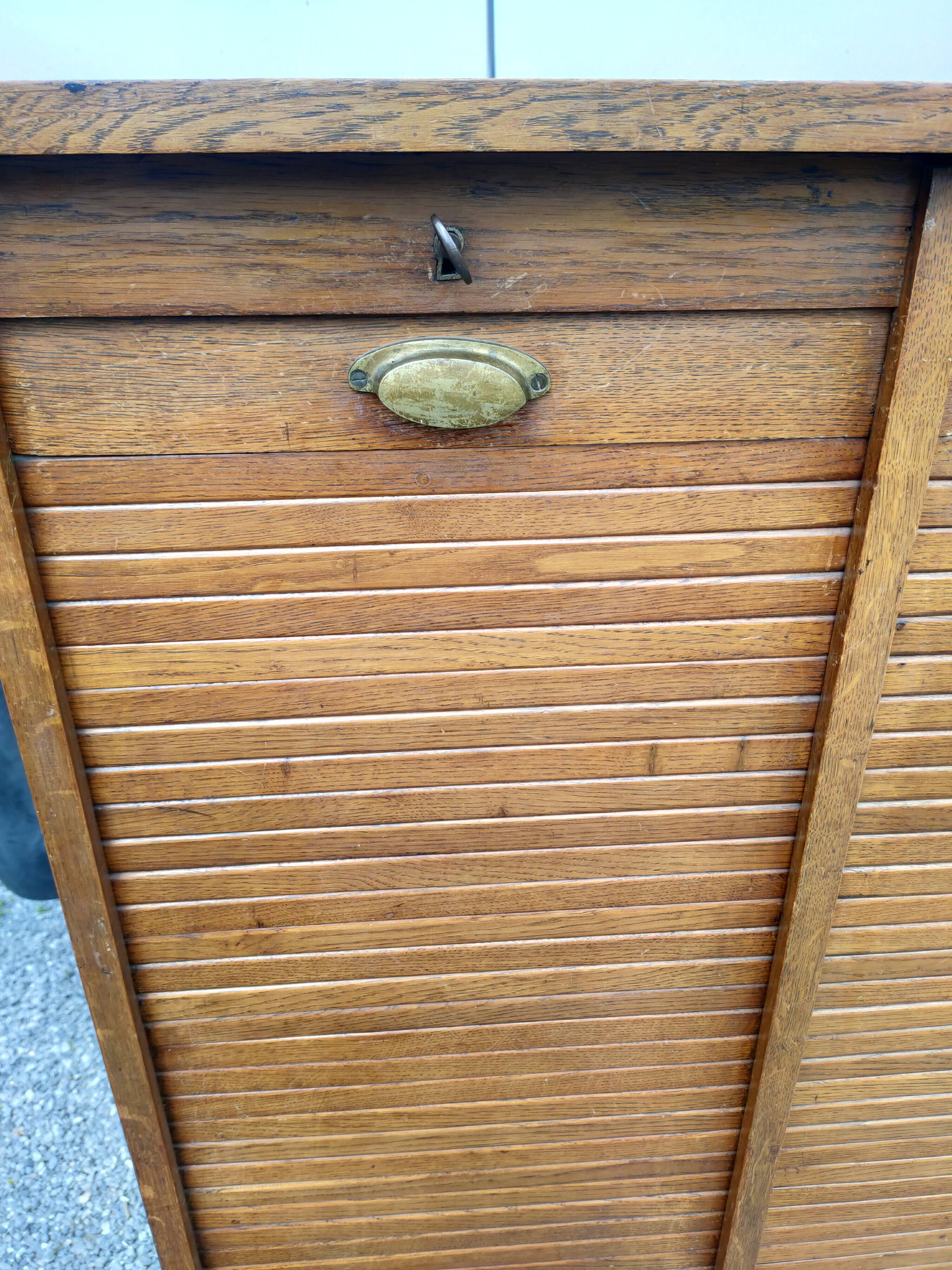 50s double curtain filing cabinet