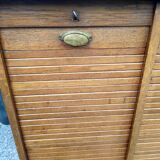 50s double curtain filing cabinet