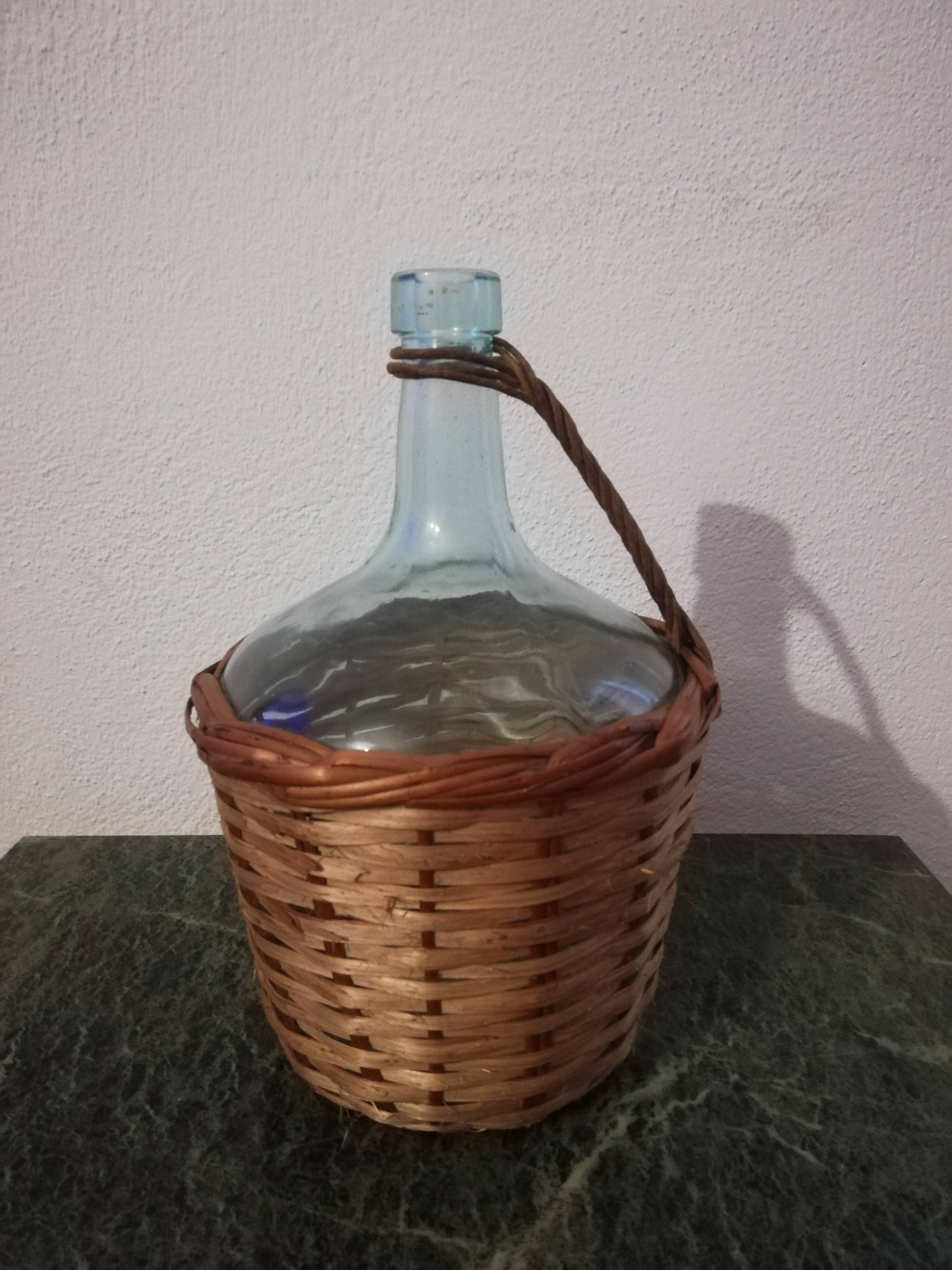 Dame Jeanne 2l old woven wicker rattan