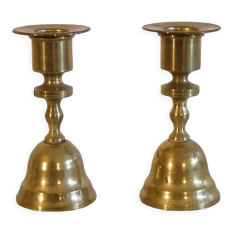 Pair of Scandinavian brass candle holders 1970