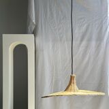 Small suspension, rattan luminaire in hat shape D:60cm