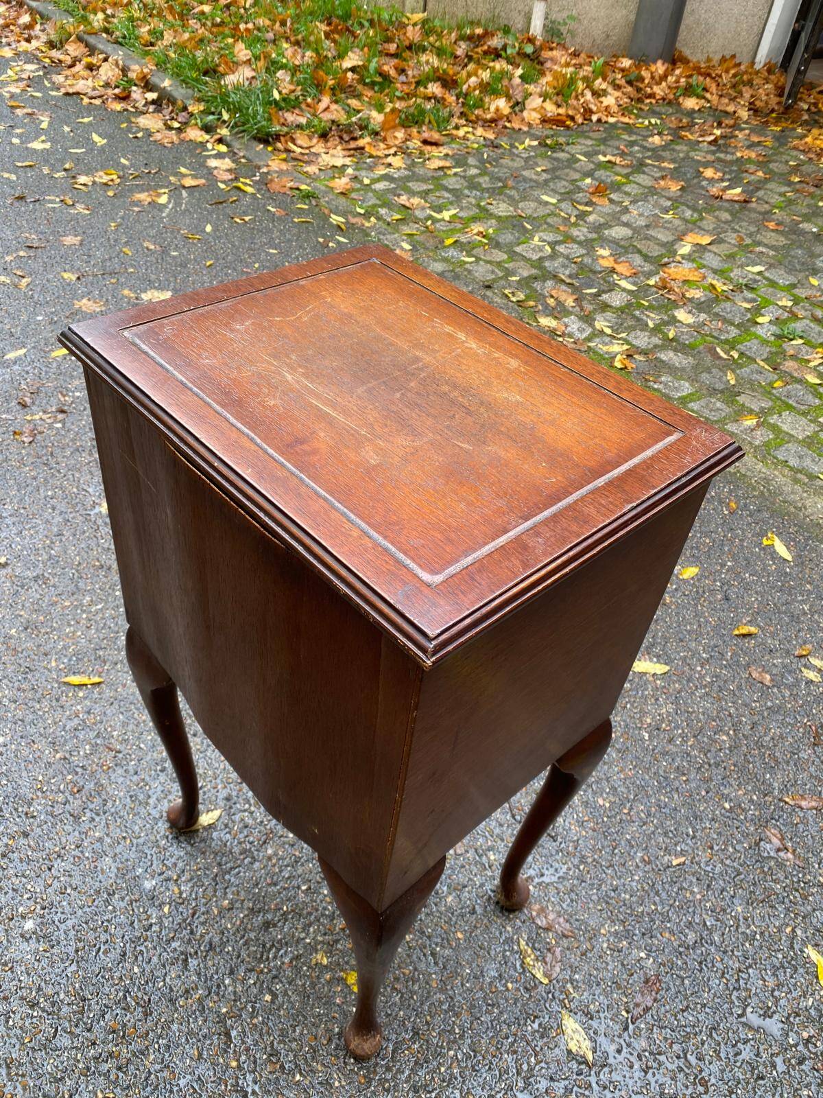 English Chippendale wooden bedside table