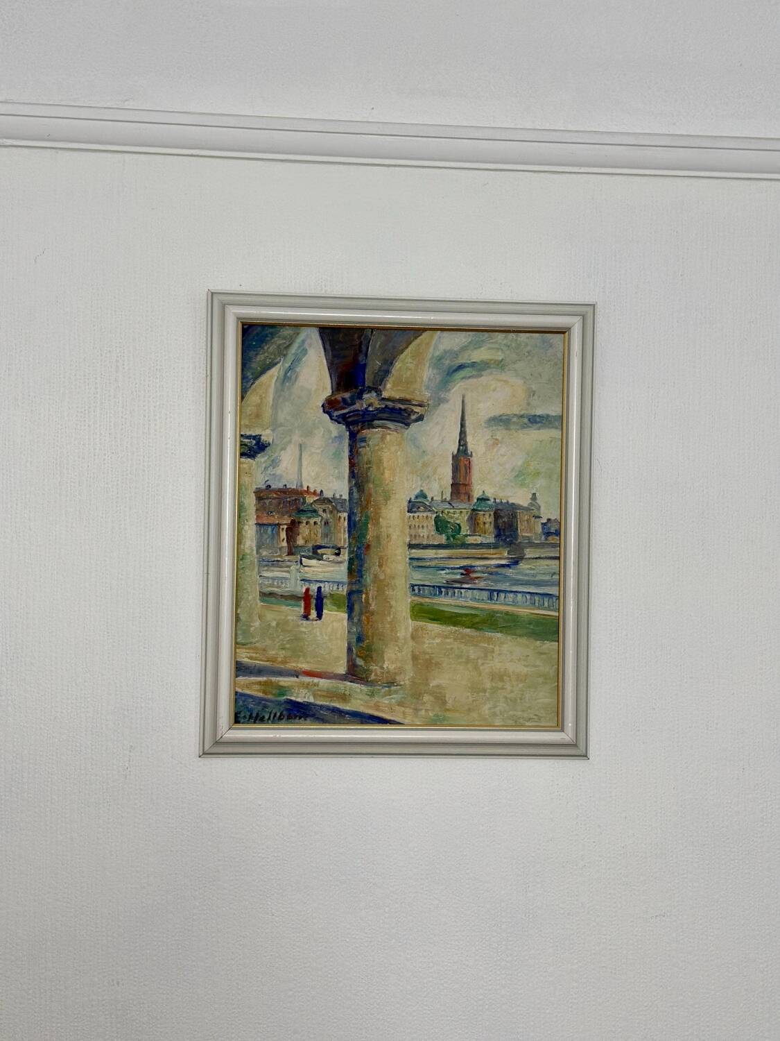 Swedish Oil on Panel – “Stockholm Motif” by Emil Hellbom (1895–1969)