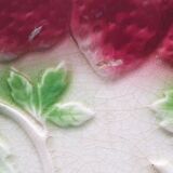 Six slip plates with strawberry decoration