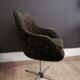 60s/70s swivel, designer armchair Scandinavian, Brown Velvet