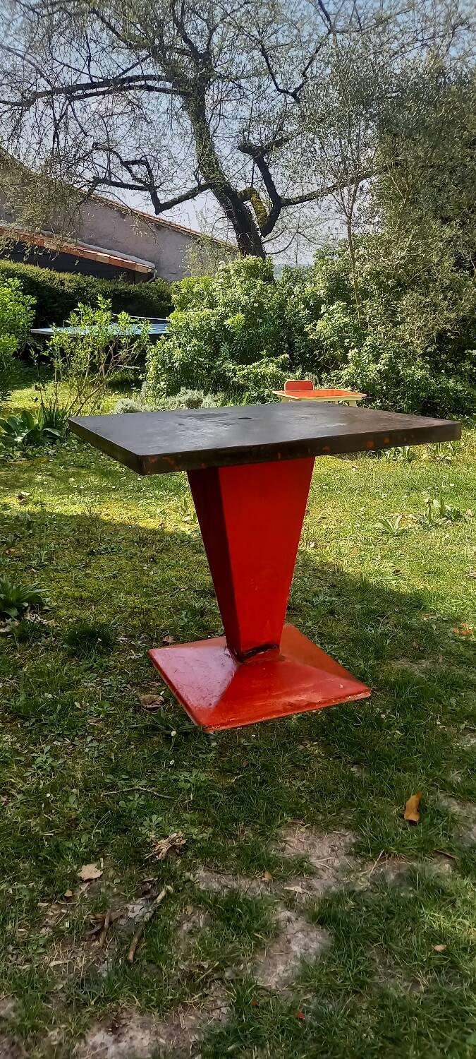 Tolix metal square table