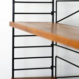 Vintage bookcase with metal frame