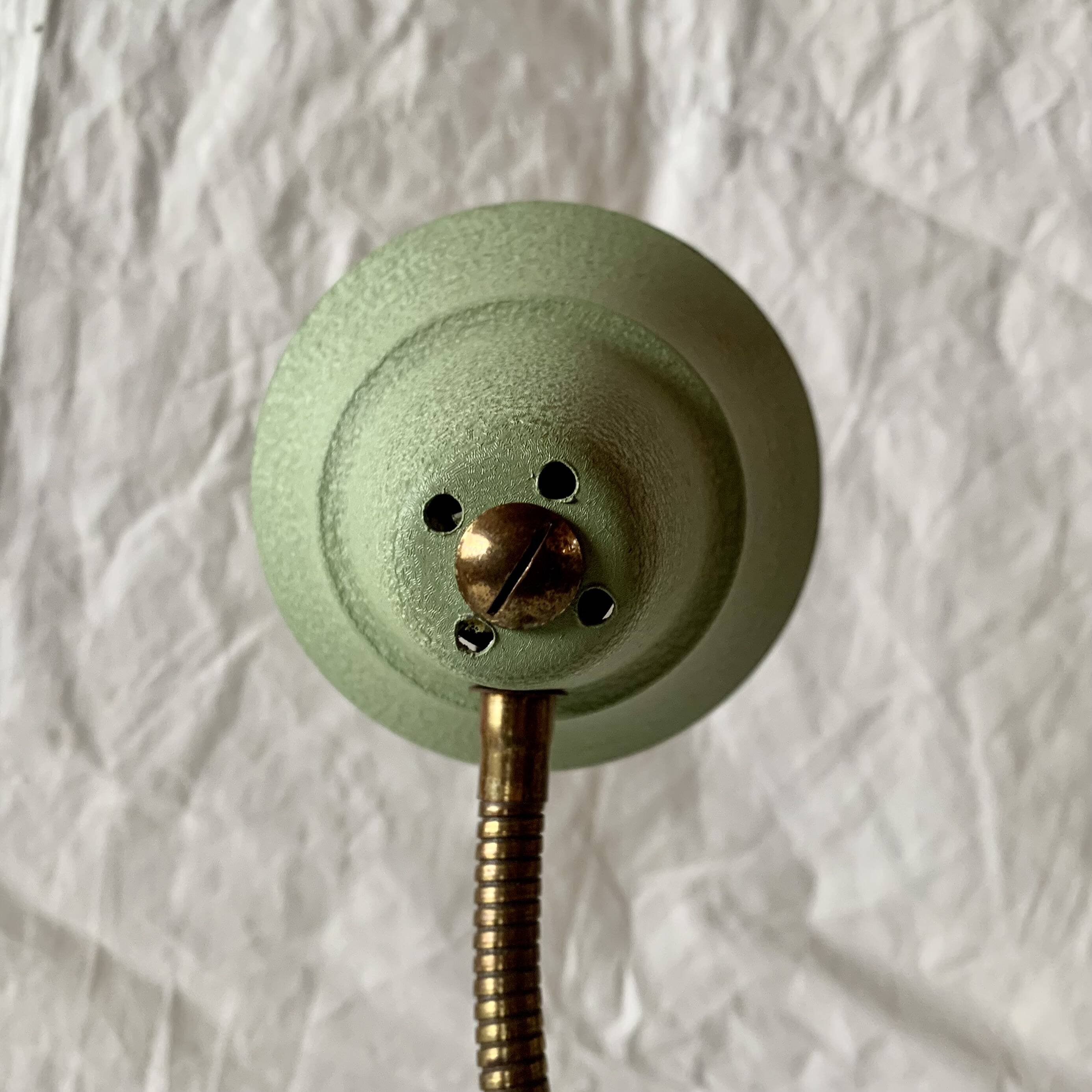 Metal and brass cocotte desk lamp - 1950