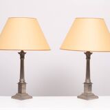 Paire de lampes de table en nickel Colum de Laura Ashley