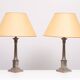 Laura Ashley pair Colum nickel table lamps