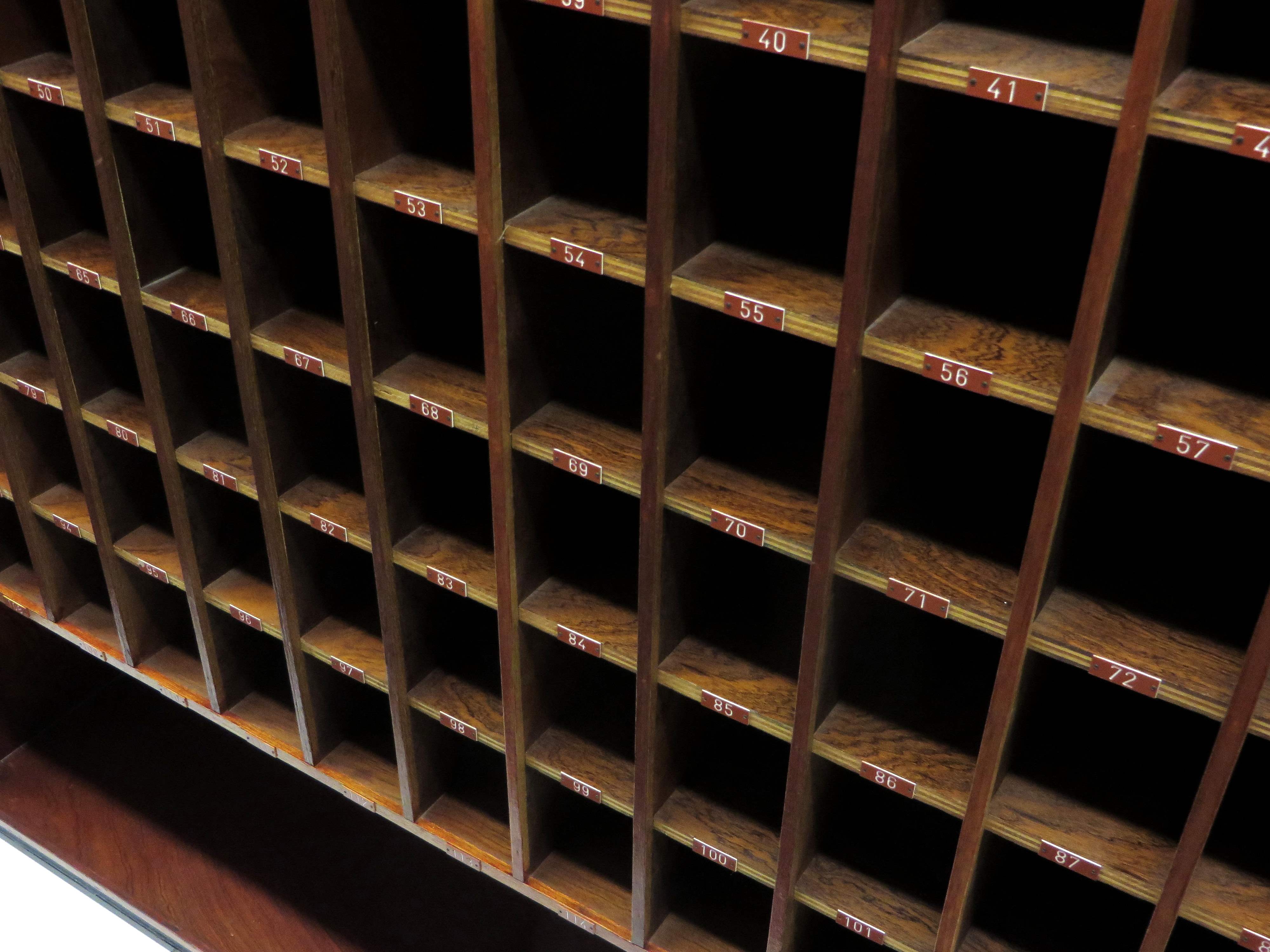 Vintage wine cabinet / shop cabinet with 120 compartments from the 1960s