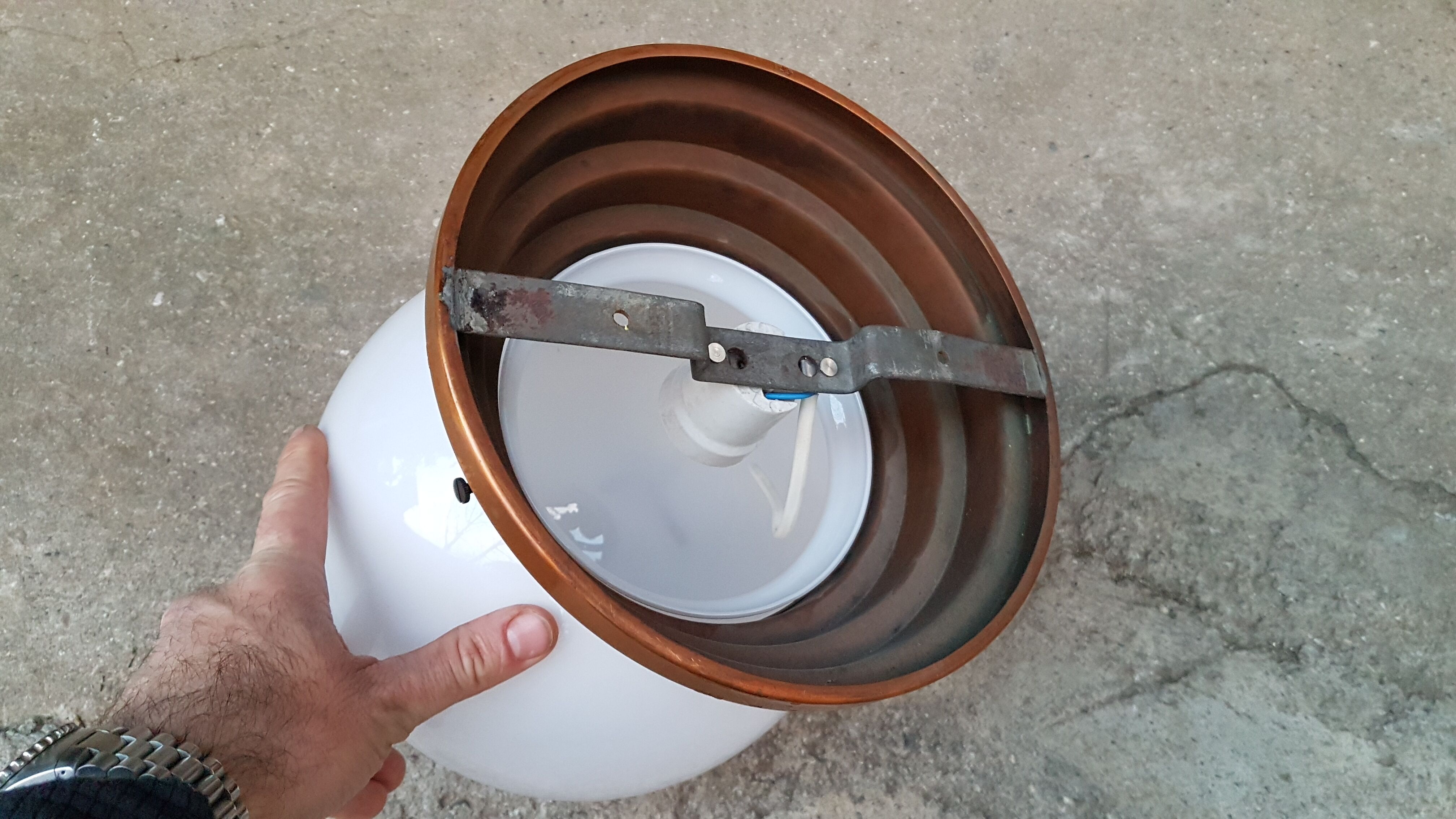 Ceiling light in copper art deco marine