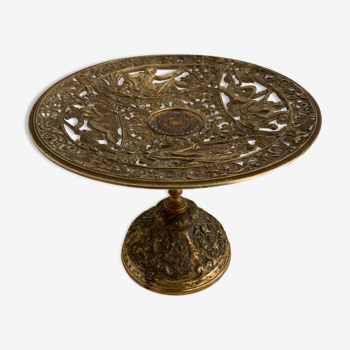 Openwork mythological cup in bronze on pedestal, Renaissance style