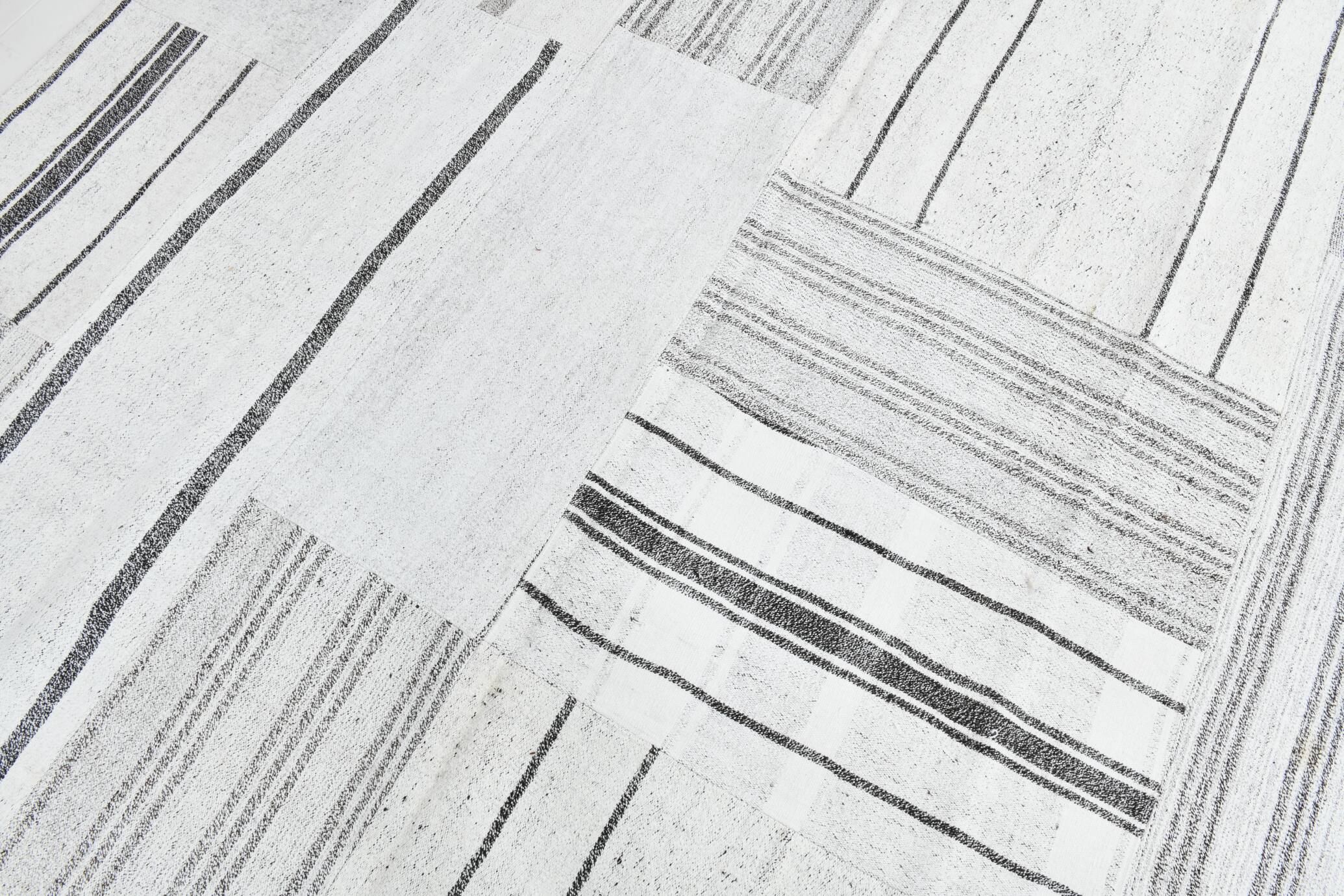 8x10 Contemporary White & Gray Solid Kilim Rug, 258x309Cm