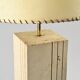 Travertine and parchment lamp, Italy, circa 1970