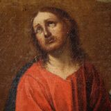 Antique Italian painting Christ with angels from the 17th century