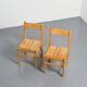 Pair of pine chairs, Maison Regain, France, circa 1970.