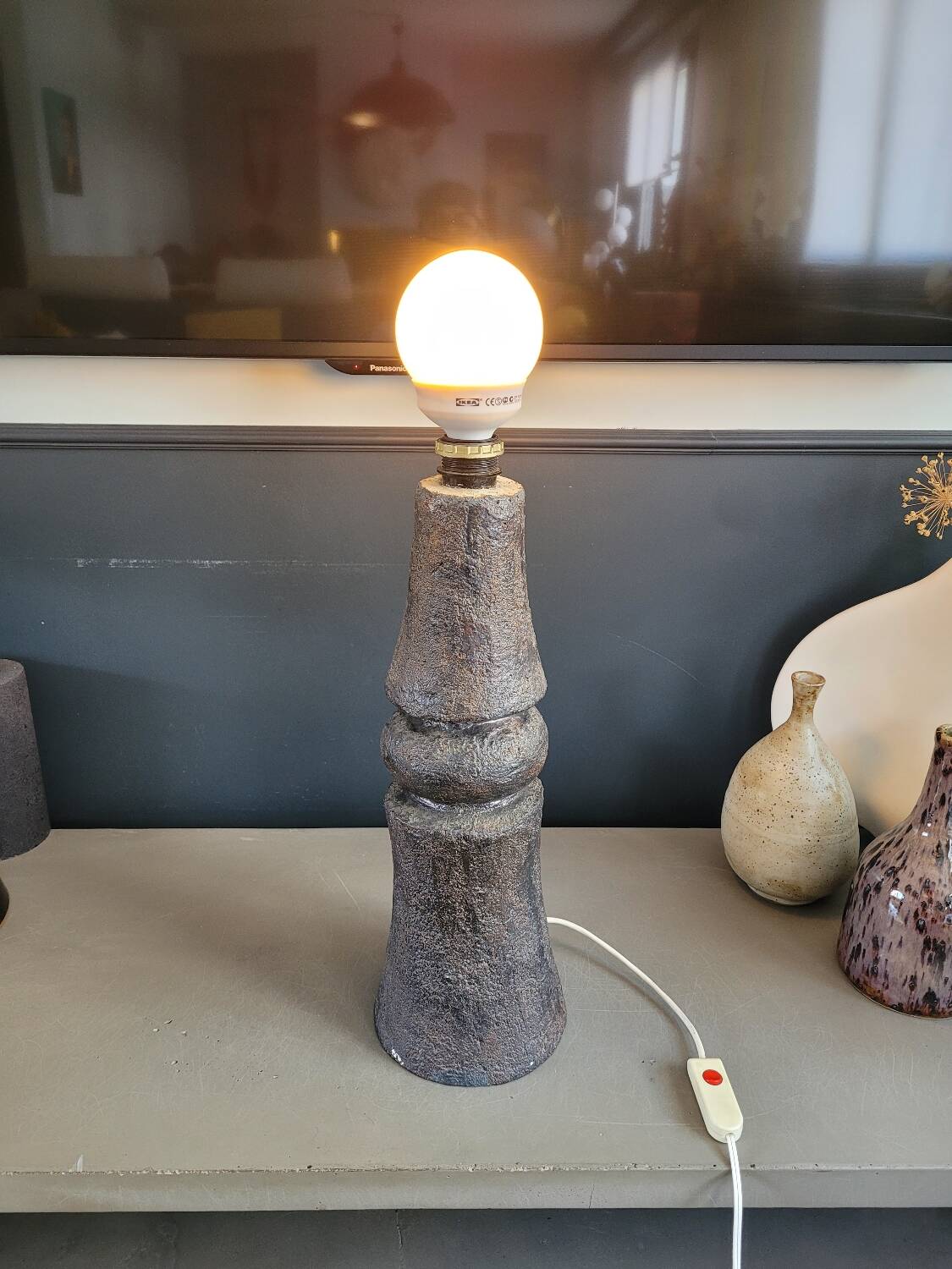 Vintage concrete lamp base
