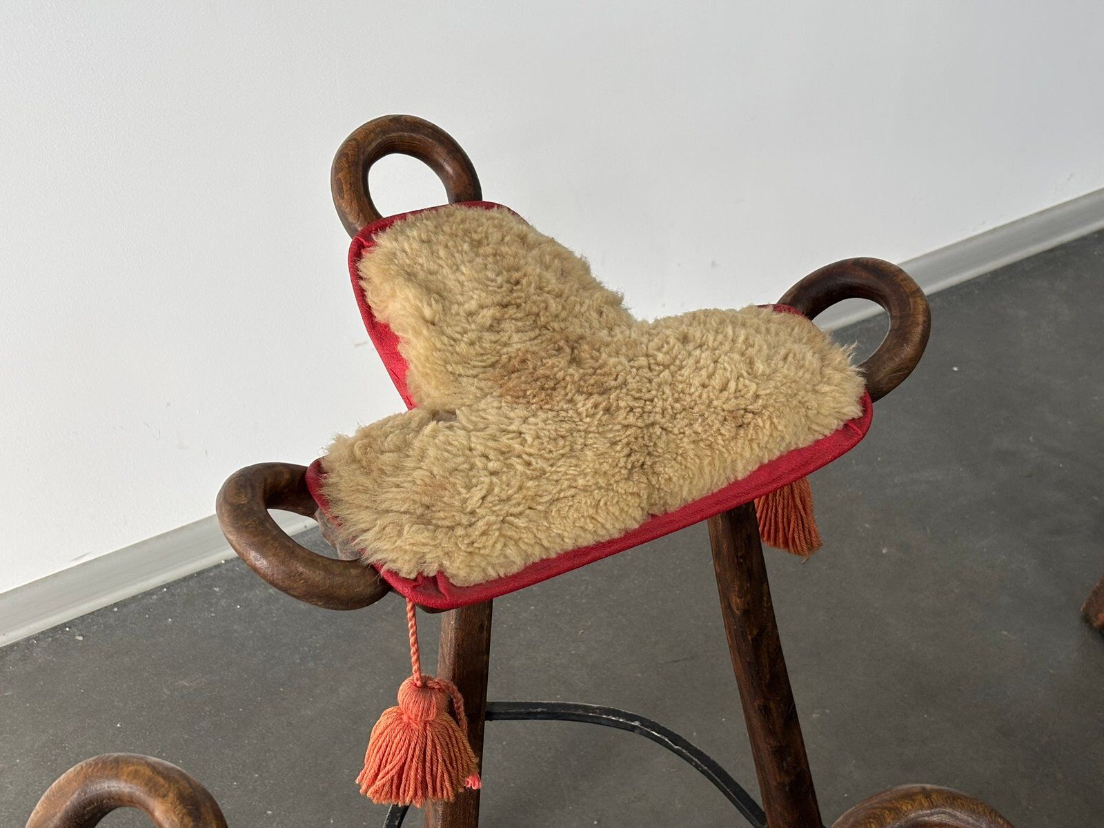 Vintage Brutalist Marbella stool by Sergio Rodrigues, 1970s