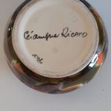 Ricard enameled ceramic ashtray signed