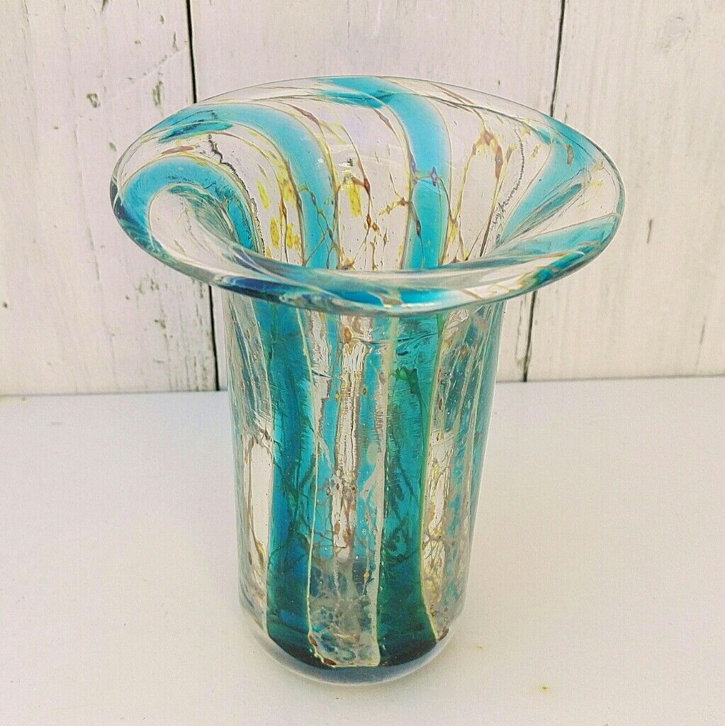 Thick glass vase vintage Scandinavian design