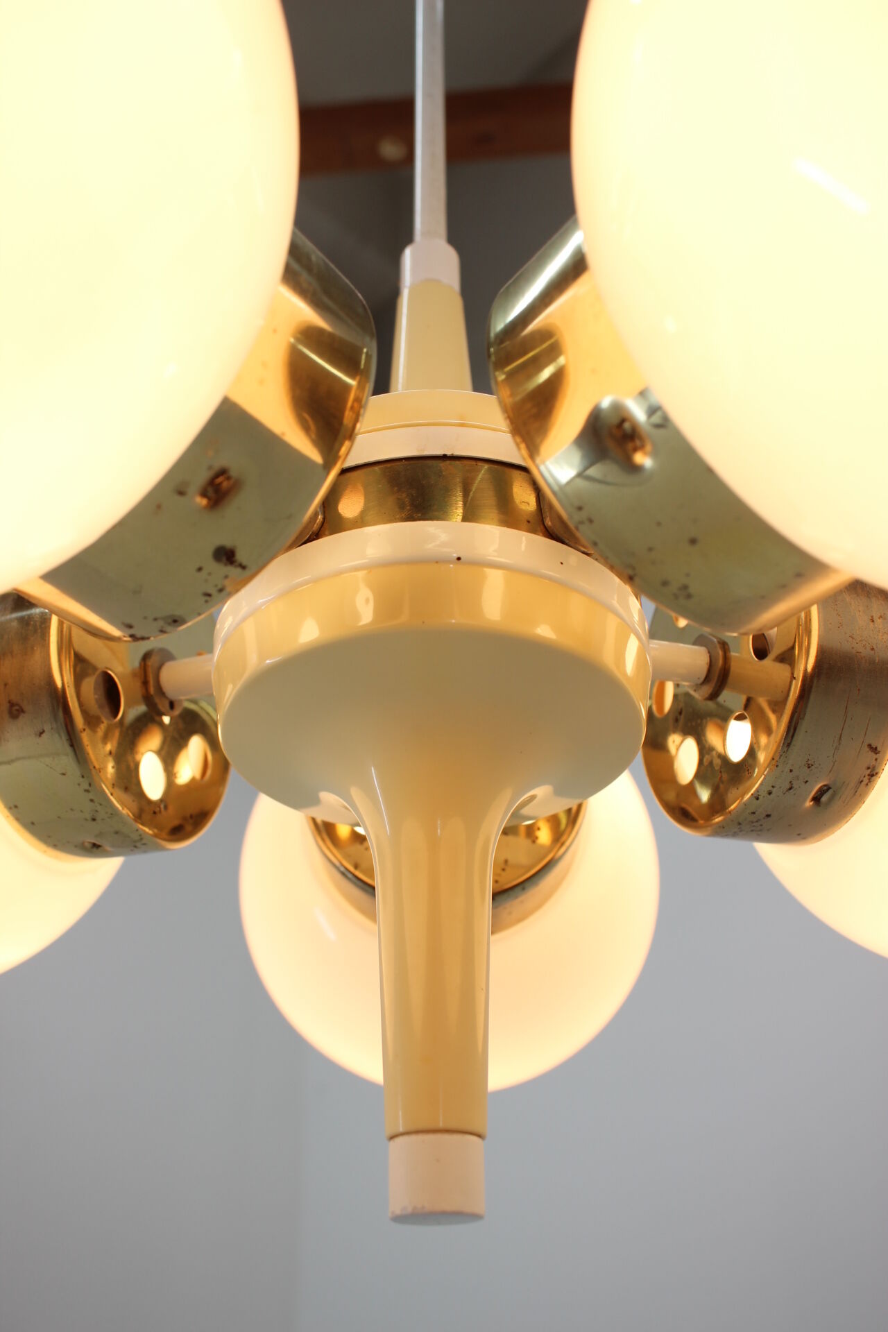 Space age chandelier sputnik by elektroinstala decin, 1970s