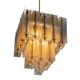 Chandelier in brass and structured ice glass, 1950s, Austria