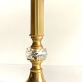 Vintage lamp in gold metal and crystal