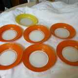 7 assiettes creuses verre Duralex