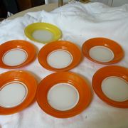 7 assiettes creuses verre Duralex
