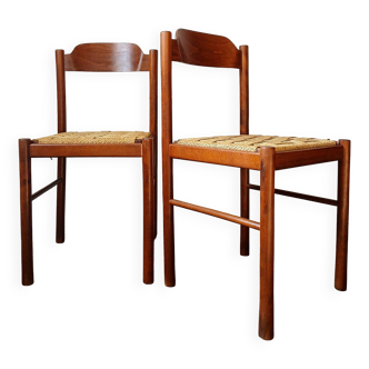 2 "plywood" chairs & braided rope