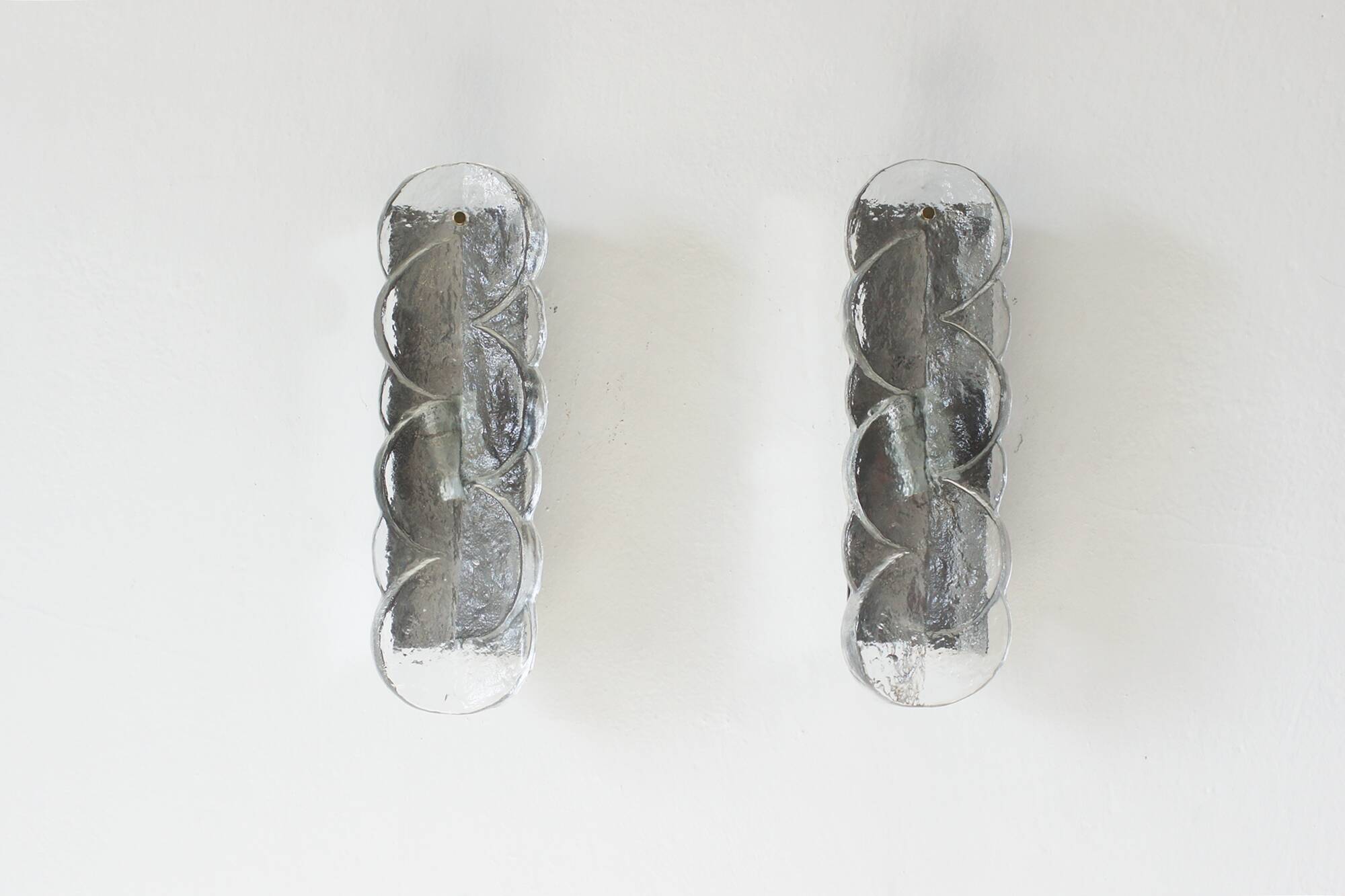 Citrus Wall Lamp in Glass and Metal from Kalmar Franken Kg, Set of 2