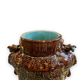 Important Longchamp Griffon vase in golden ceramic