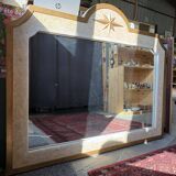 Large antique mirror Maison Fournier in white marble – 137 x 115 cm