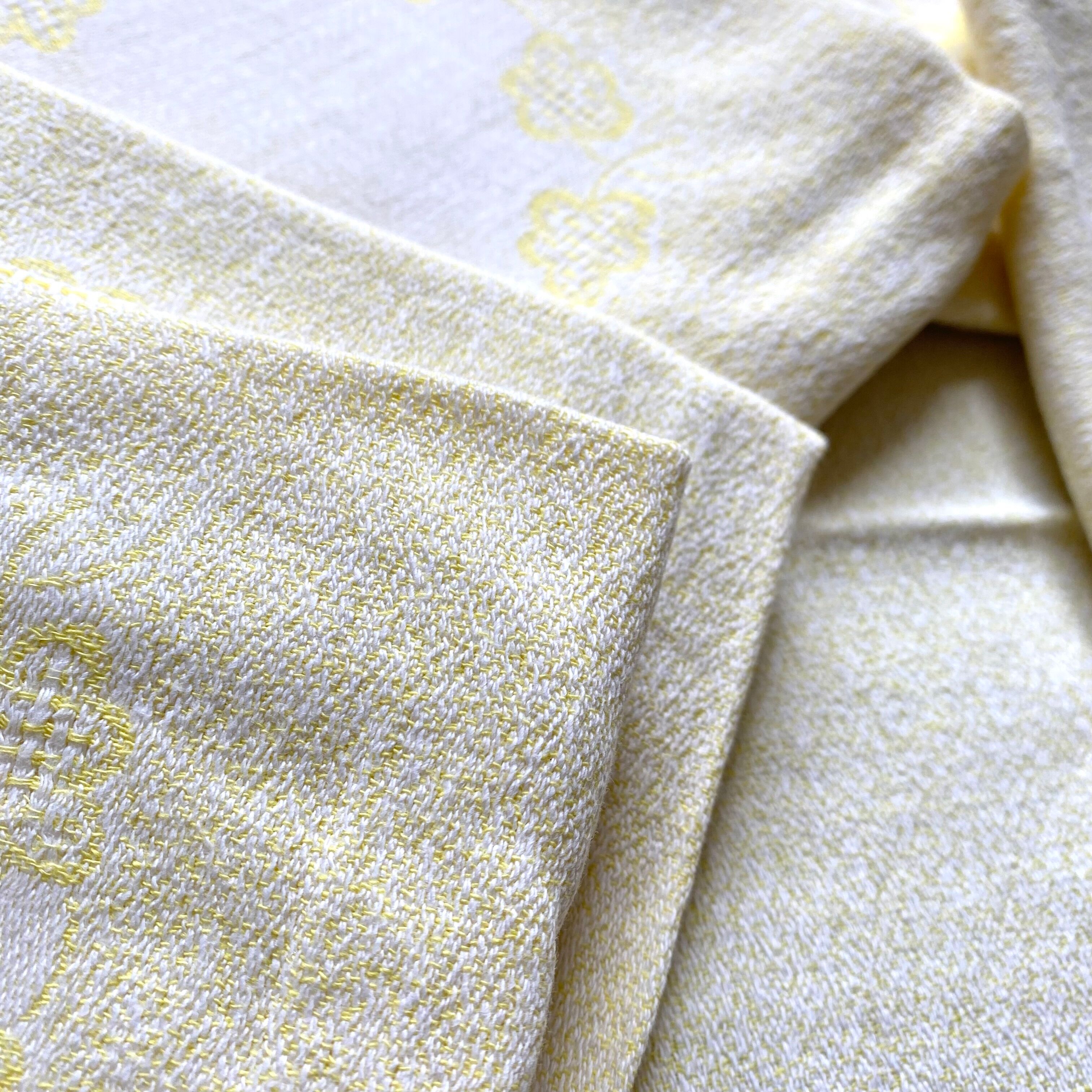 Serviettes de table vintage jaune et blanc