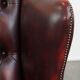Red Cowhide Leather English Chesterfield Wingback Chair