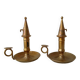 Set of 2 brass cellar rat candlesticks
