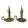 Set of 2 brass cellar rat candlesticks