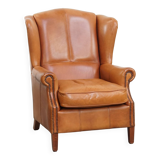 Wingback Chair Made of Cowhide Leather