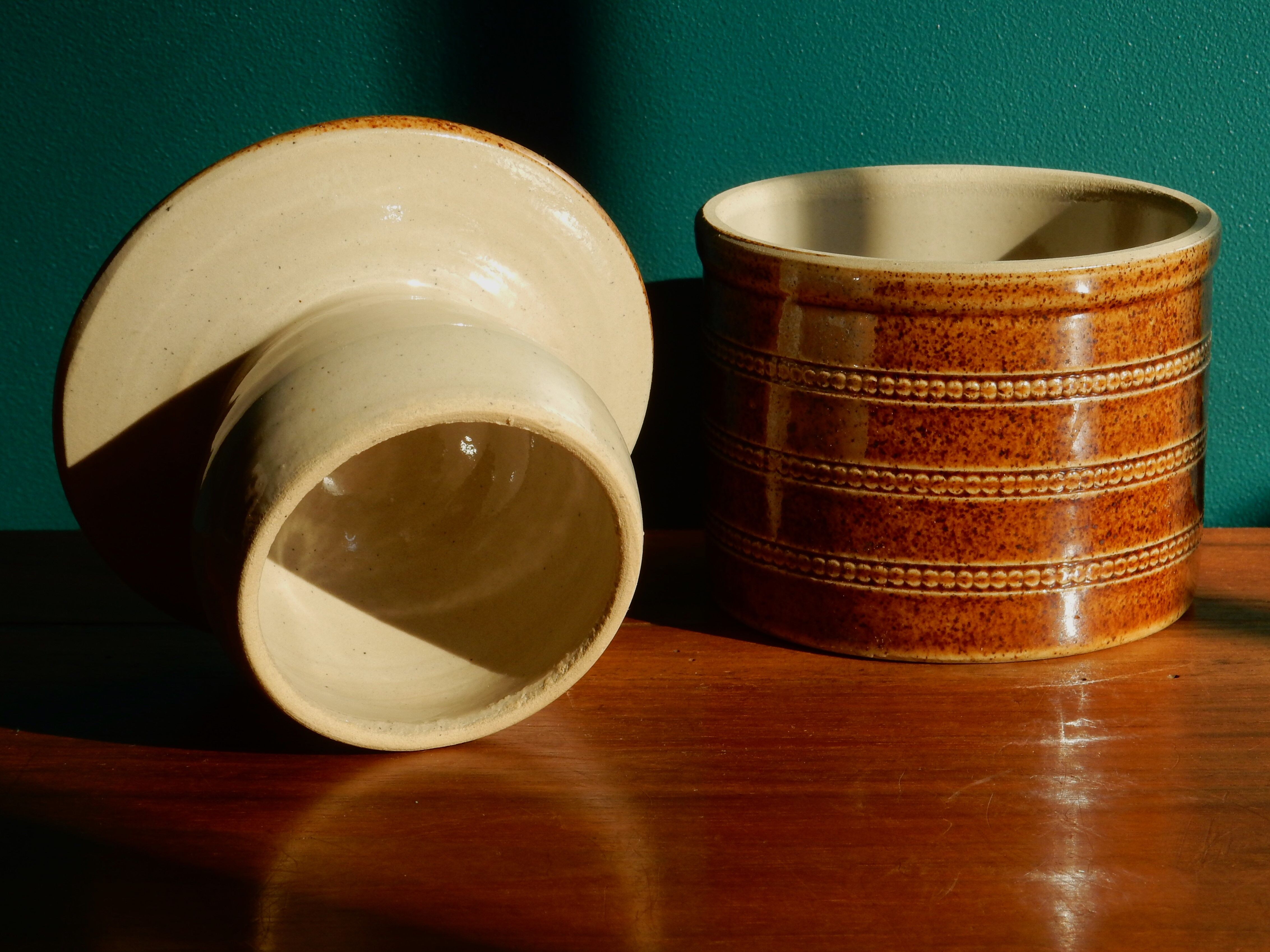 Vintage butter dish in Berry stoneware