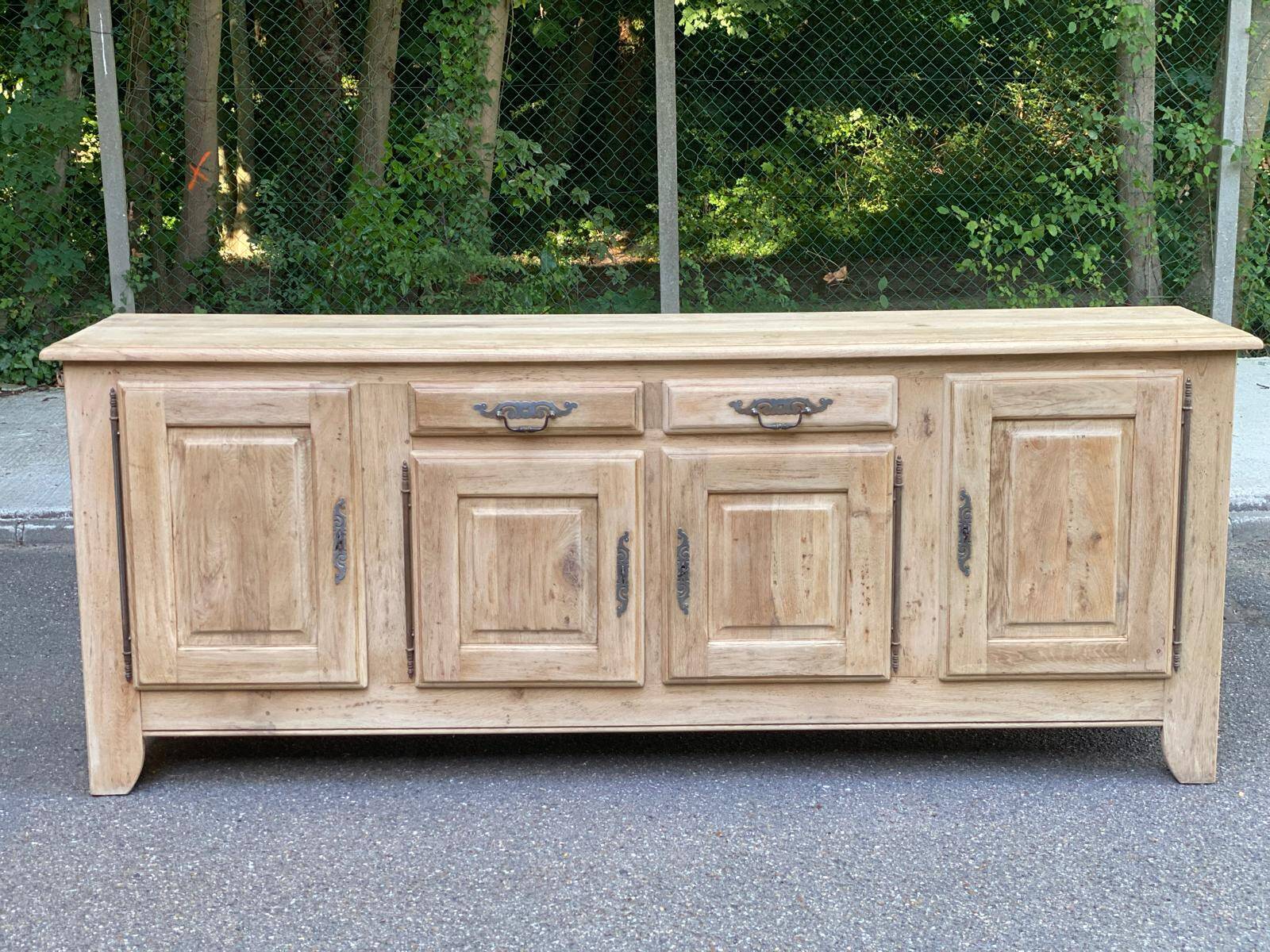 Vintage sideboard in solid oak from France, 20th century, 250cm