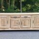 Vintage sideboard in solid oak from France, 20th century, 250cm