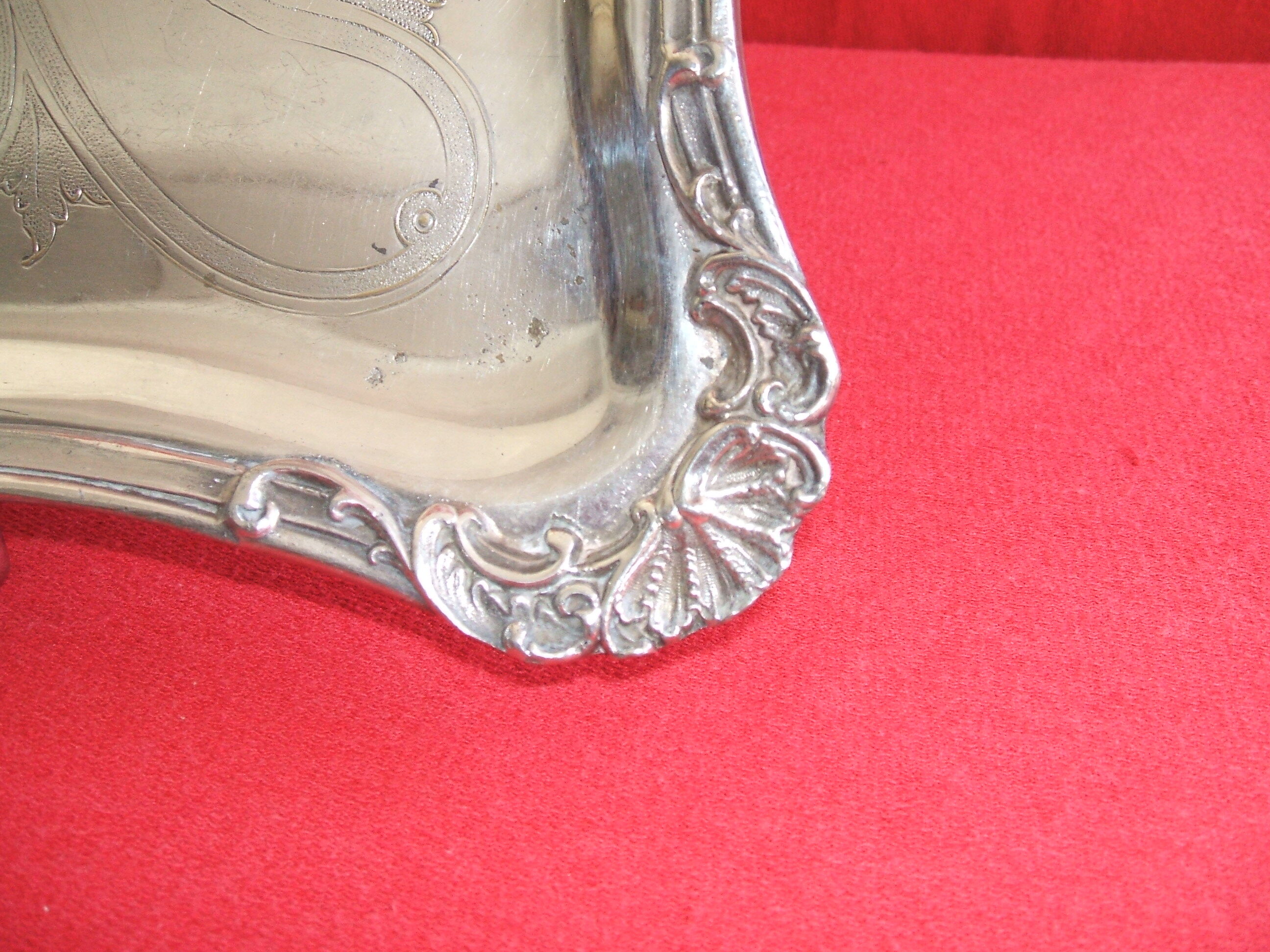 Louis XV-style silver metal platter