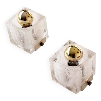 Pair of 1970's Murano Glass 'Geometric' Wall Sconces by AV Mazzega