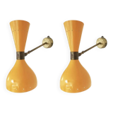 Pair of Italian wall lights, 1950s design
