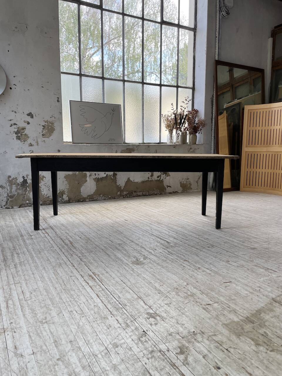 2m pine and oak farmhouse table