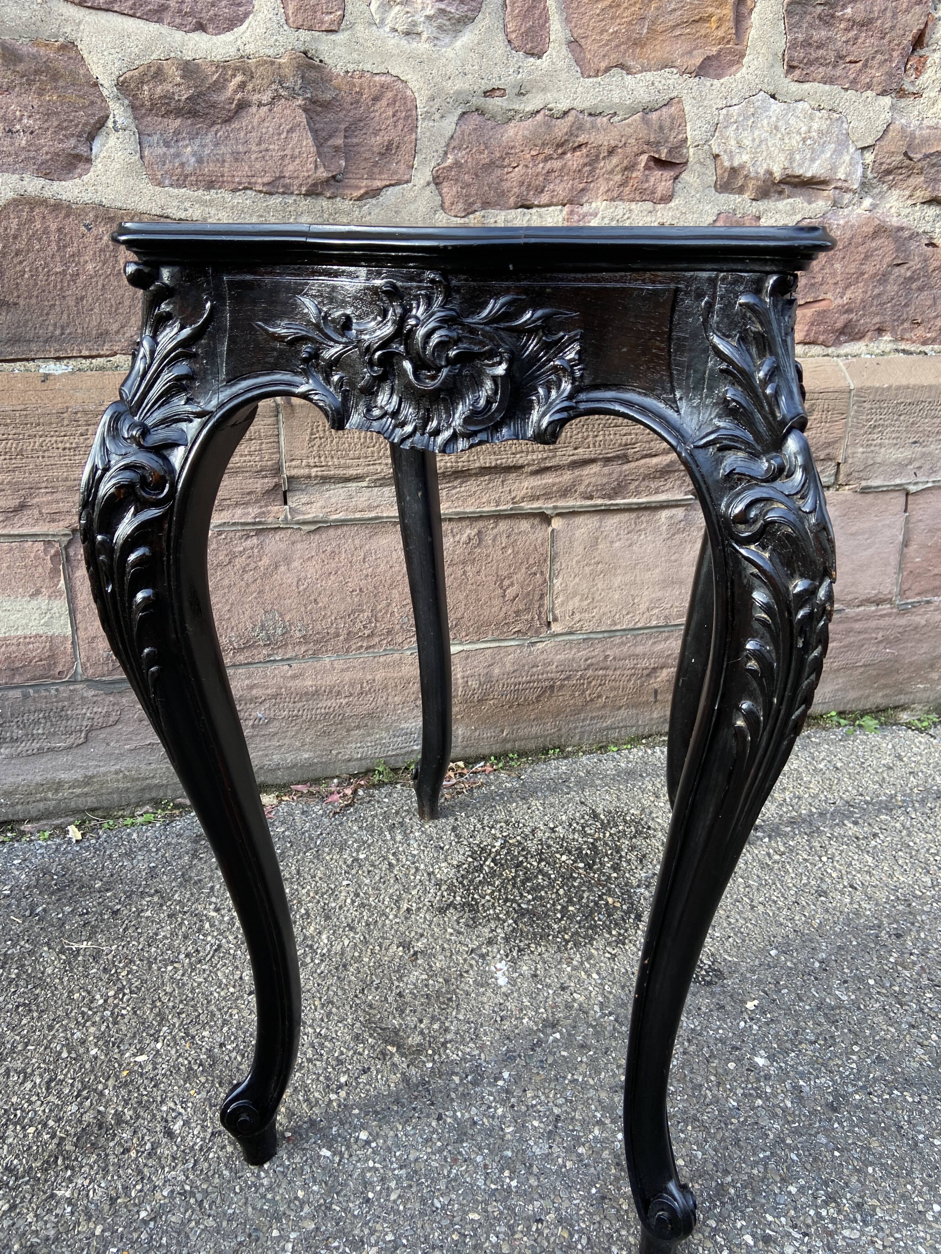 Middle table living room console 1900 neo louis xv in blackened wood napoleon iii