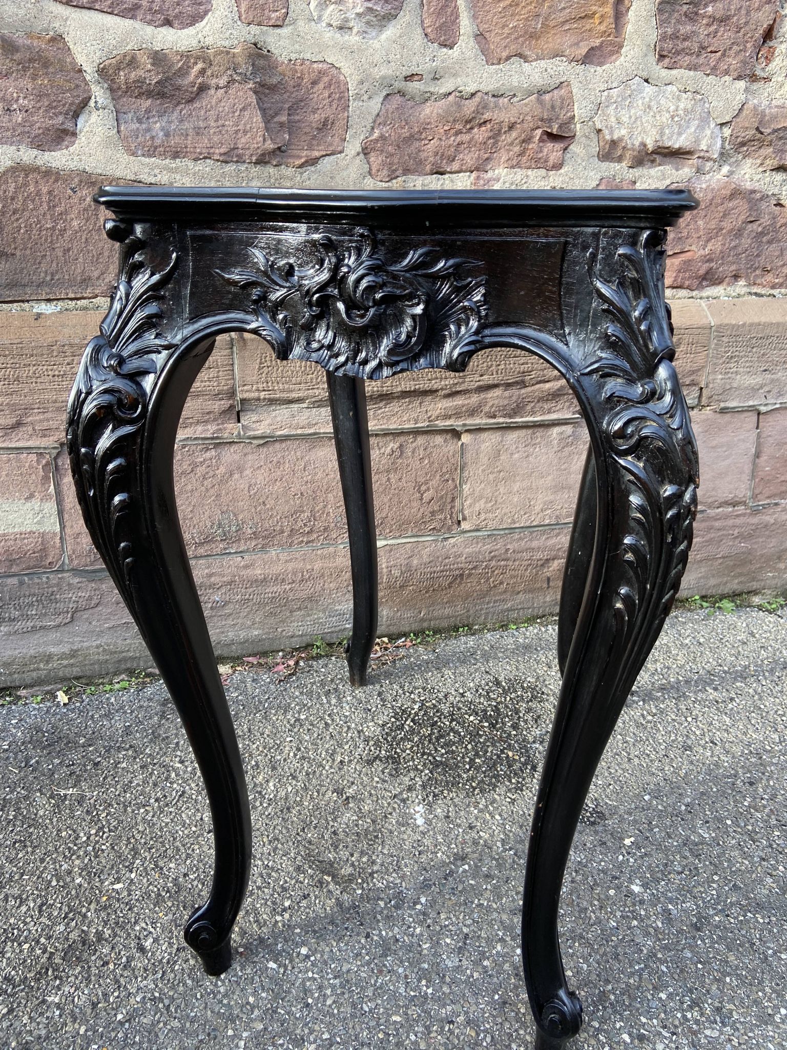 Middle table living room console 1900 neo louis xv in blackened wood napoleon iii