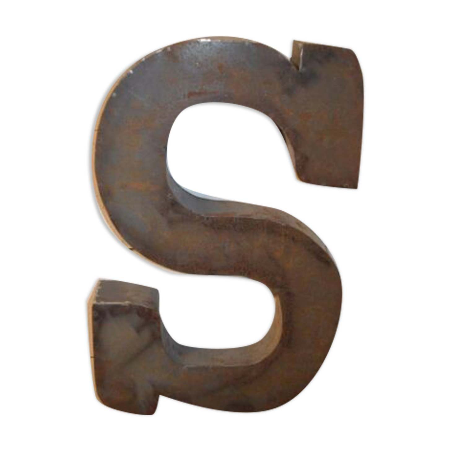 Industrial letter "s" in iron
