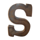 Lettre industrielle "s" en fer